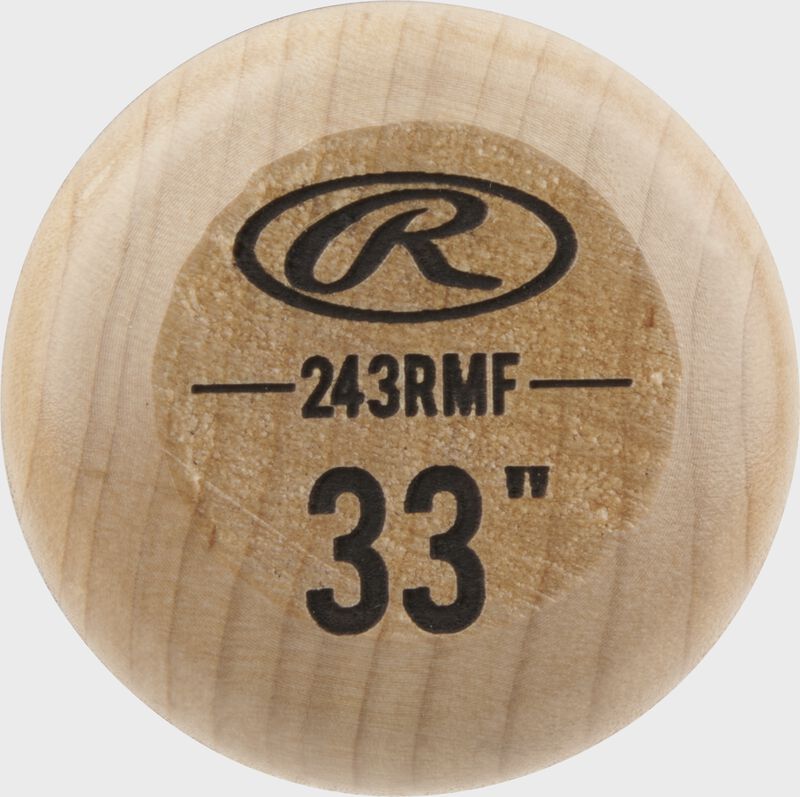 End cap view of a 2021 Big Stick Elite 243 Maple Wood bat - SKU: 243RMF