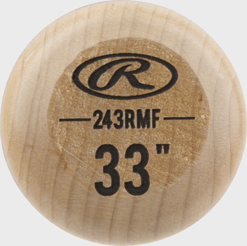 End cap view of a 2021 Big Stick Elite 243 Maple Wood bat - SKU: 243RMF image number null