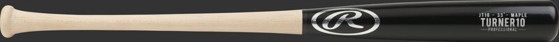 JT10PL Justin Turner pro label maple wood bat with a black barrel and natural wood handle