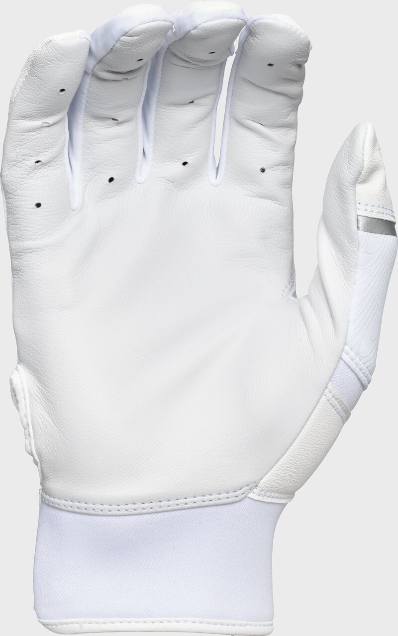 Back of a white Clout batting glove loading=