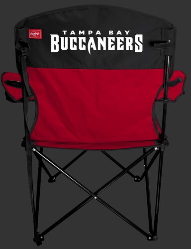 Back of Rawlings Red and BlackNFL Tampa Bay Buccaneers Lineman Chair With Team Name SKU #31021086111
