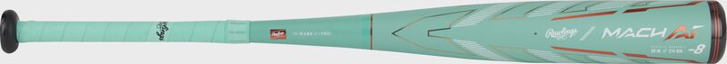 A mint Rawlings Mach AI -8 USSSA bat shown left to right - SKU: RUT4MC