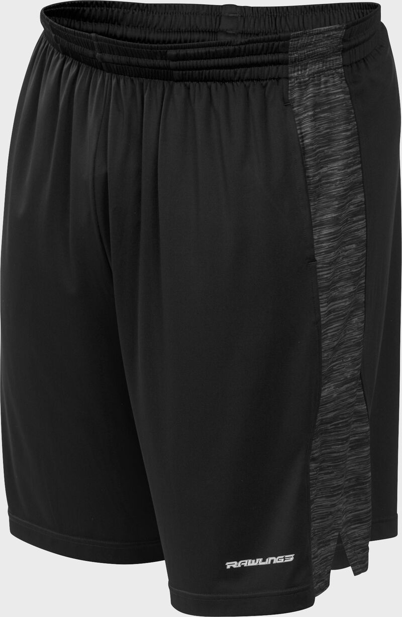 Front of Rawlings Black Adult Launch Training Shorts - SKU #LS9 loading=