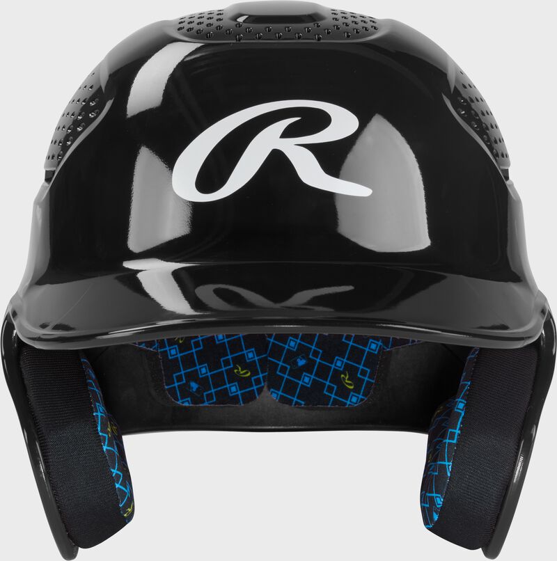 Rawlings RX2 Gloss Baseball Batting Helmet, Black, Senior loading=