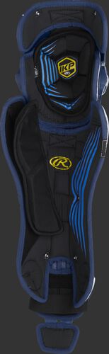 Inside padding of a navy Rawlings Mach leg guard - SKU: MCHLGI-N