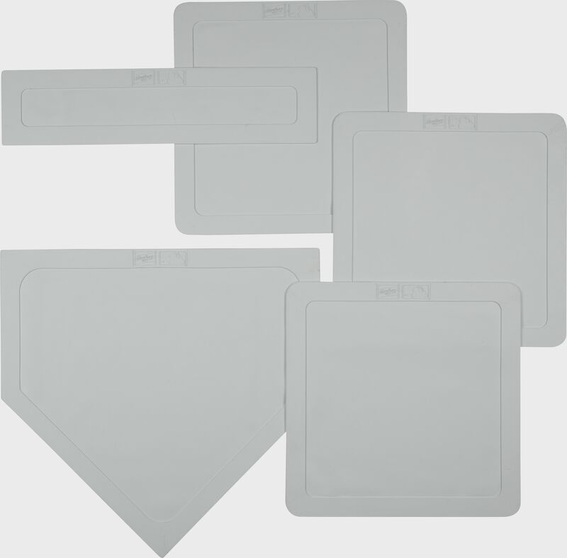 A white 5-piece rubber throw down complete base set - SKU: RSTDS loading=