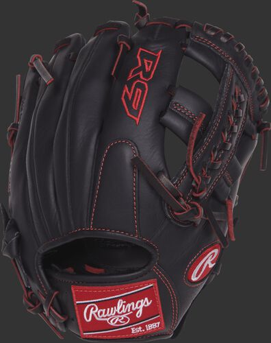 R9YPT1-19B 11-inch R9 Series youth infield glove with a black back and designed with a youth pro taper fit