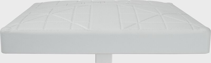Front of a white Rawlings Pro base with a 4" stanchion - SKU: RPB