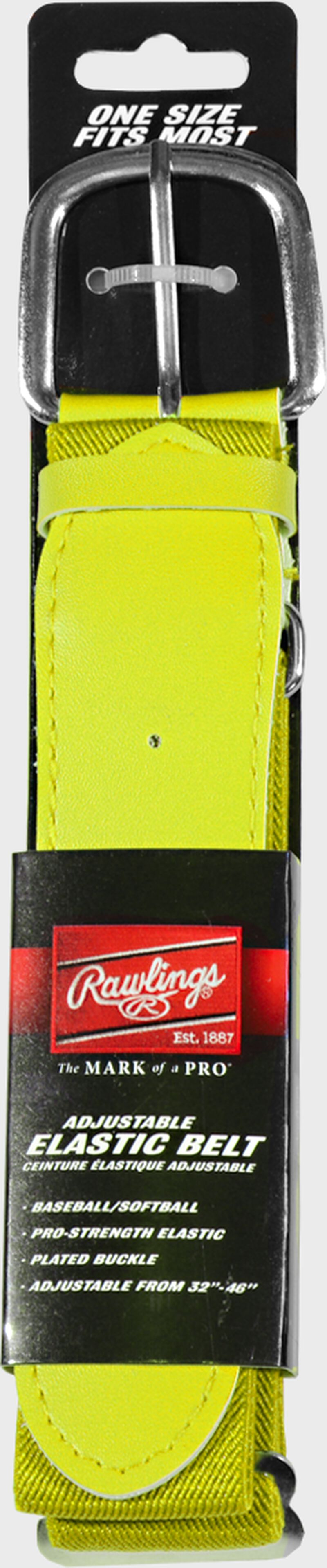 An optic yellow adjustable elastic baseball belt - SKU: BLT loading=