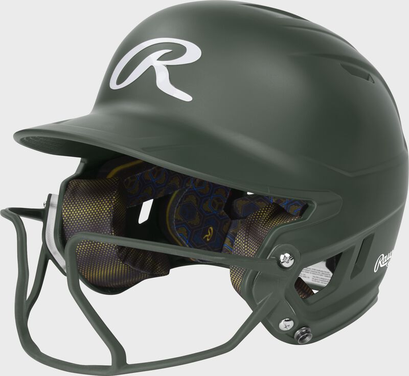 Rawlings Mach Hi-Viz Fastpitch Batting Helmet, Dark Green, Junior