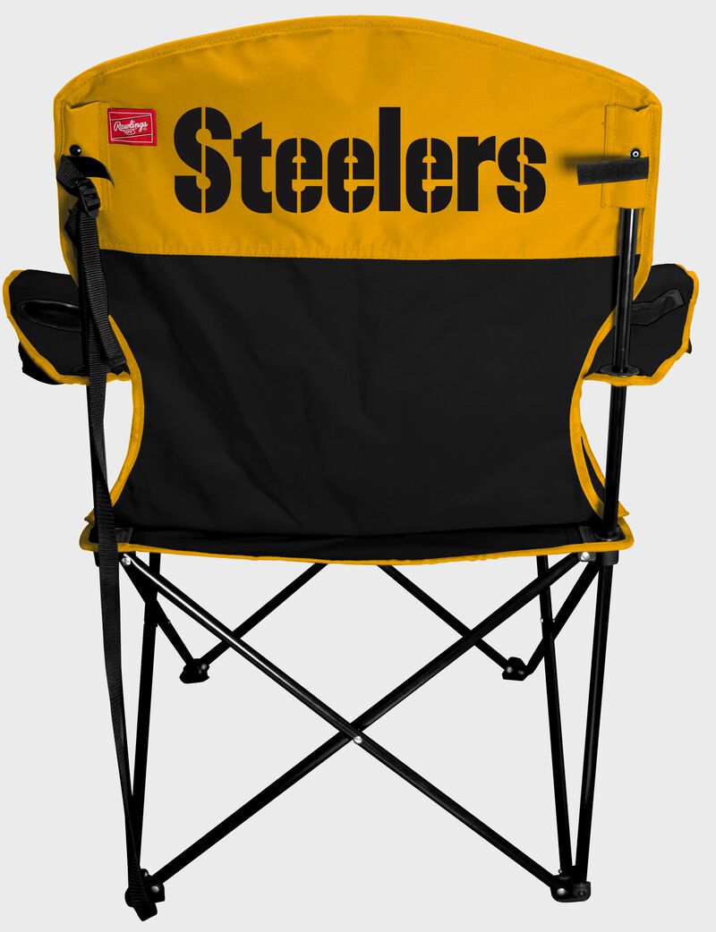 Back of a Pittsburgh Steelers lineman chair