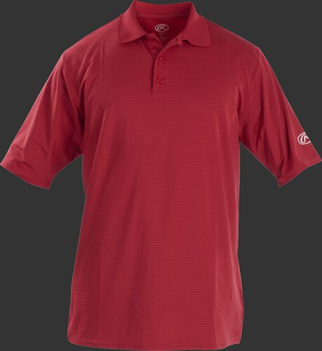 Front of Rawlings Adult Scarlet Short Sleeve Polo Shirt - SKU #GGPOLO