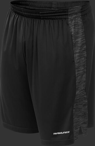Front of Rawlings Black Adult Launch Training Shorts - SKU #LS9