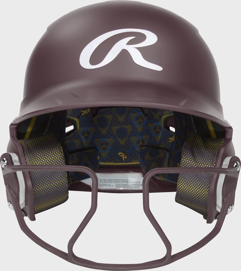 Rawlings Mach Hi-Viz Fastpitch Batting Helmet, Maroon, Senior