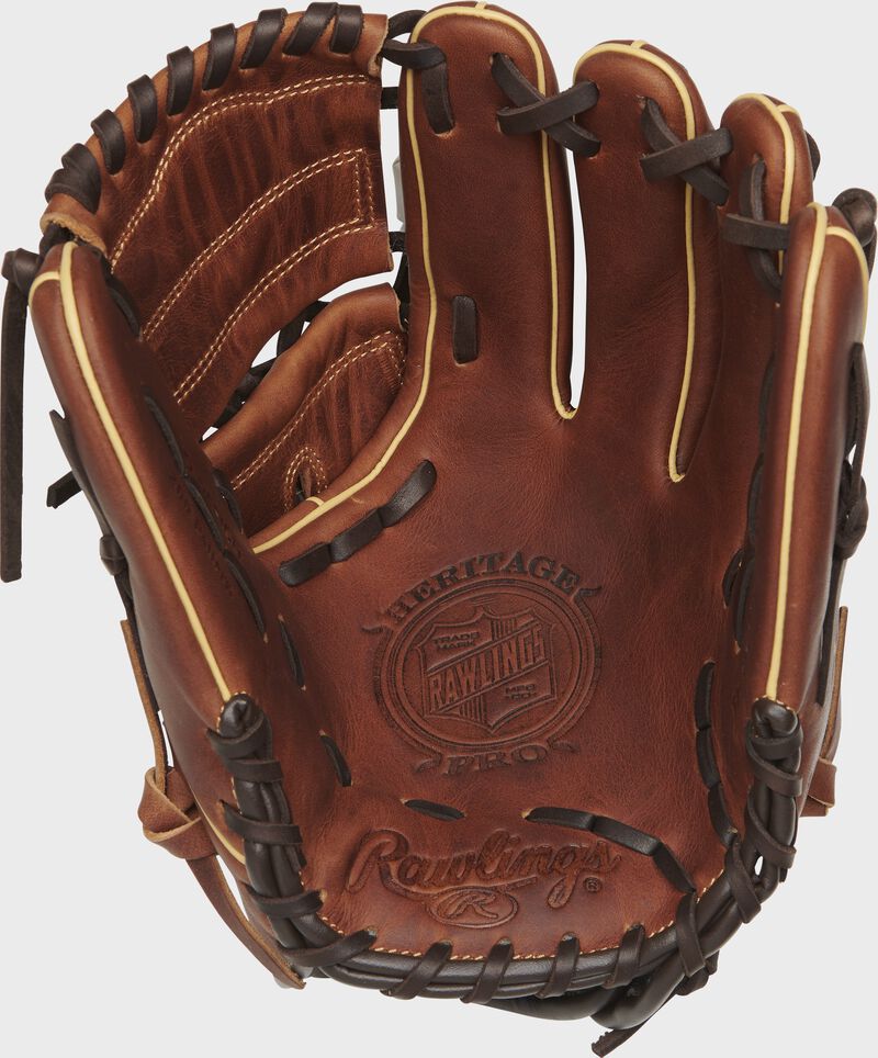 Chocolate palm of a Rawlings Heritage Pro baseball glove - SKU: HP206-9CCH