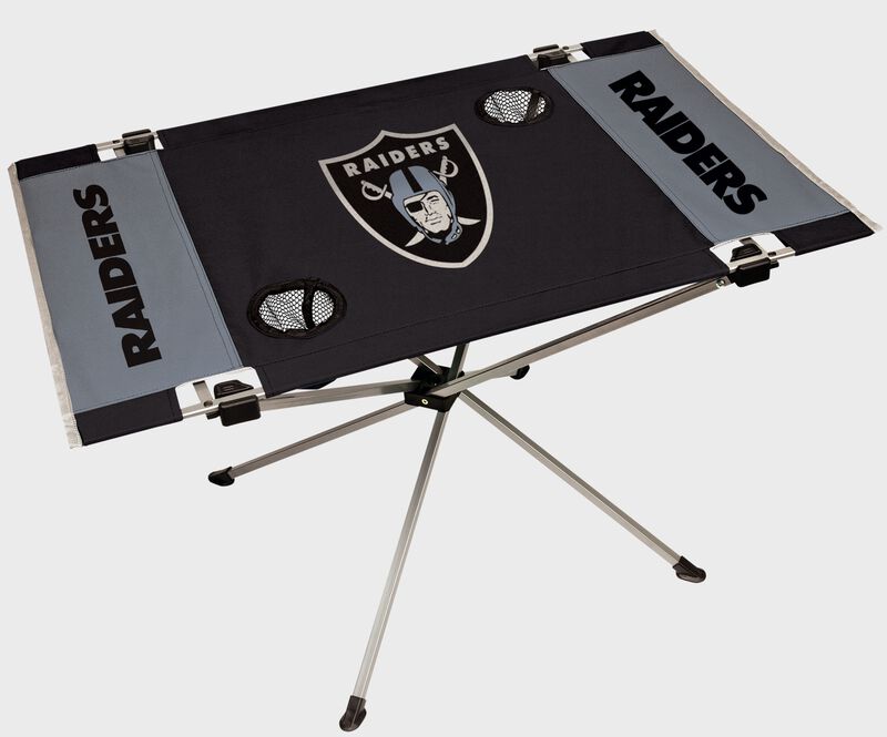 A Las Vegas Raiders endzone table loading=